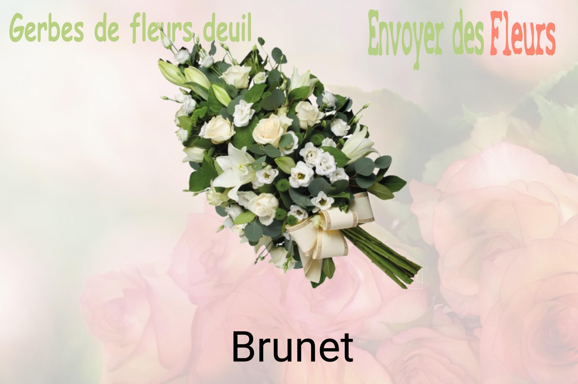Gerbe de fleurs de deuil livrée à Brunet